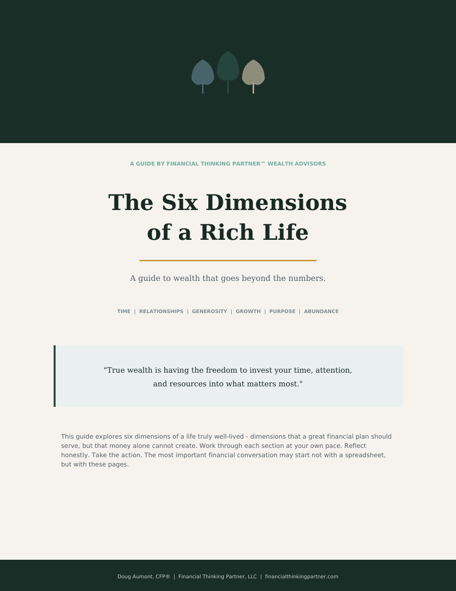 Cover of The Six Dimensions of a Rich Life guide